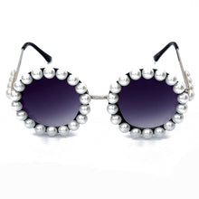 Load image into Gallery viewer, Vintage Pearl Round Sunglasses Women  Brand Designer Alloy Oversized Diamond Glasses Men Retro Shades Oculos