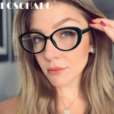 Vintage Plastic Titanium Glasses Frames Cat Eye Anti-blue Light Men Women Optical Computer Glasses Clear Lens Eyeglasses