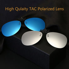 Load image into Gallery viewer, Vintage Polarized Clip On Flip Up Sunglasses Clip for Myopia Glasses Aviation Pilot Outdoor Driving Fishing Eyewear Shades UV400