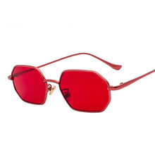 Load image into Gallery viewer, Vintage Polygon Square Sunglasses Women Small Red Metal Sun Glasses Brand Designer Glasses Lady Oculos De Sol Gafas