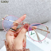 Load image into Gallery viewer, Vintage Prescription Eyeglasses Round Glasses Frame Men Women Frame Myopia Optical SpectacClear Frame Ocules blue light Eyewear