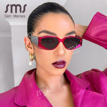Load image into Gallery viewer, Vintage Punk Cat Eye Sunglasses Women 2023  Square Sunglasses Men Retro Red Leopard Steampunk Glasses Shades UV400