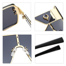 Load image into Gallery viewer, Vintage Punk Oversized Sunglasses Men'S Designer Driving Glasses Women'S  Retro Square Metal Frame UV400 Eyewear