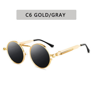 Vintage Punk Style Sunglasses Men Retro Round Metal Frame  Women Sun Glasses  Eyewear Gafas sol mujer UV400