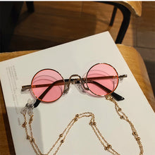 Load image into Gallery viewer, Vintage Punk Style Sunglasses with Chain Men Retro Round Metal Frame Women Sun Glasses Eyewear Gafas Sol Mujer UV400