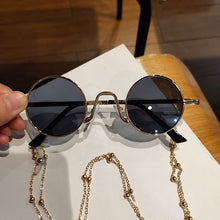Load image into Gallery viewer, Vintage Punk Style Sunglasses with Chain Men Retro Round Metal Frame Women Sun Glasses Eyewear Gafas Sol Mujer UV400