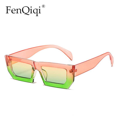 Vintage Punk Sunglasses Small Rectangle Eye Wear Brand Designer Gradient Irregular Glasses Wear Unisex