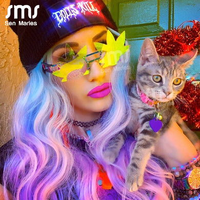 Vintage Punk Sunglasses Men Women Brand Designer Gradient Rimless Sunglasses Mirror Pink Glasses gafas de sol mujer