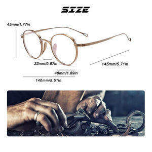 Vintage Pure Titanium Eyeglasses Frame Men Round Prescription Optical Glasses Frame Women 2022  Myopia  Eyewear Male