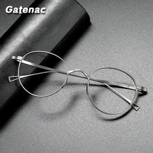 Load image into Gallery viewer, Vintage Pure Titanium Eyeglasses Frame Men Round Prescription Optical Glasses Frame Women 2022  Myopia  Eyewear Male
