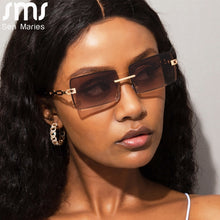 Load image into Gallery viewer, Vintage Rectangle Sunglasses Women Brand Designer Rectangular Sun Glasses Men UV400 Driving Shades Retro Frameless Eyewear