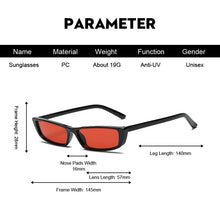 Load image into Gallery viewer, Vintage Rectangle Sunglasses Women  Brand Designer Sun Glasses Retro Small Red Ladies Sunglass Black Eyewear Oculos De Sol