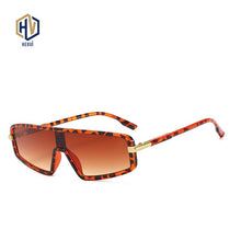 Carica l'immagine nel visualizzatore di Gallery, Occhiali da sole rettangolari vintage da donna Occhiali da sole a specchio con montatura piccola Argento Lenti nere da uomo Occhiali da vista punk monopezzo Gafas Shades
