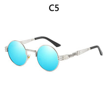 Load image into Gallery viewer, Vintage Retro Gothic Steampunk Mirror Sunglasses Gold and Black Sun Glasses Vintage Round Circle Men UV gafas de sol