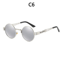 Load image into Gallery viewer, Vintage Retro Gothic Steampunk Mirror Sunglasses Gold and Black Sun Glasses Vintage Round Circle Men UV gafas de sol
