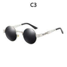 Load image into Gallery viewer, Vintage Retro Gothic Steampunk Mirror Sunglasses Gold and Black Sun Glasses Vintage Round Circle Men UV gafas de sol