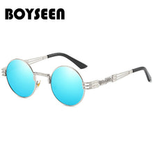 Load image into Gallery viewer, Vintage Retro Gothic Steampunk Mirror Sunglasses Gold and Black Sun Glasses Vintage Round Circle Men UV gafas de sol