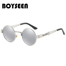 Load image into Gallery viewer, Vintage Retro Gothic Steampunk Mirror Sunglasses Gold and Black Sun Glasses Vintage Round Circle Men UV gafas de sol