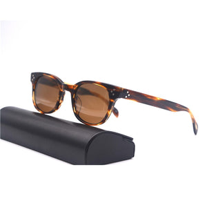 Vintage Retro Oval Sunglasses Men Polarized Acetate Eyeglasses Tony Stark Sun Glasses Driving Eyewear Classic Iron Man Glasses