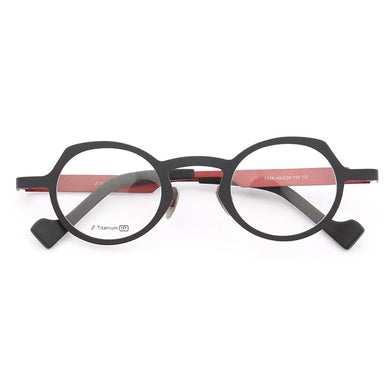 Vintage Retro Women Pure Titanium Glasses Frame men Round Light Metal Eyeglasses Frames Red Gold Grey Eyeglass Frames Rx Eyewear