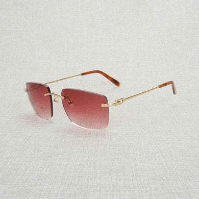 Vintage Rimless Big Square Sunglasses Men Oversize Glasses Frame Women Eyeglasses Shades Oculos Gafas for Driving Outdoor 011B