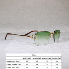 Load image into Gallery viewer, Vintage Rimless C Wire Sunglasses Men Eyewear Clear Glasses Women Oval Eyeglasses for Outdoor Metal Frame Oculos Gafas