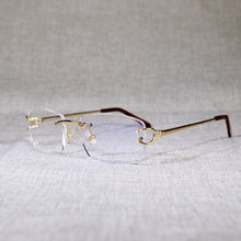 Load image into Gallery viewer, Vintage Rimless C Wire Sunglasses Men Eyewear Clear Glasses Women Oval Eyeglasses for Outdoor Metal Frame Oculos Gafas