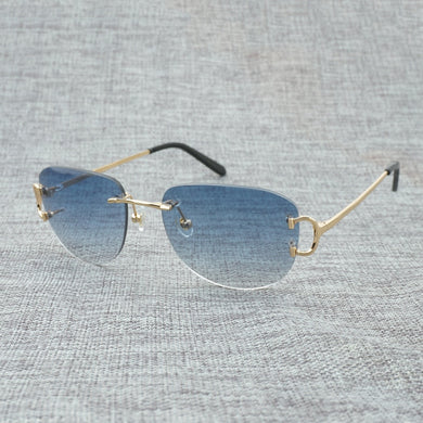Vintage Rimless C Wire Sunglasses Men Eyewear Women For Summer Luxury Eyeglasses Men Glasses Frame Oculos De Sol Las Gafas