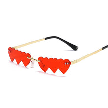 Carica l'immagine nel visualizzatore di Gallery, Vintage Rimless Love Heart Sunglasses Women  Small Sun Glasses Female Retro Punk Blue Pink Mirror Oculos Feminino
