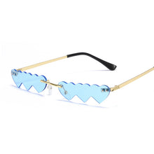 Carica l'immagine nel visualizzatore di Gallery, Vintage Rimless Love Heart Sunglasses Women  Small Sun Glasses Female Retro Punk Blue Pink Mirror Oculos Feminino