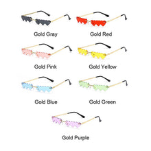 Carica l'immagine nel visualizzatore di Gallery, Vintage Rimless Love Heart Sunglasses Women  Small Sun Glasses Female Retro Punk Blue Pink Mirror Oculos Feminino