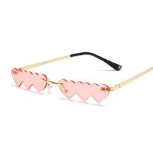 Carica l'immagine nel visualizzatore di Gallery, Vintage Rimless Love Heart Sunglasses Women  Small Sun Glasses Female Retro Punk Blue Pink Mirror Oculos Feminino