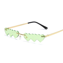 Carica l'immagine nel visualizzatore di Gallery, Vintage Rimless Love Heart Sunglasses Women  Small Sun Glasses Female Retro Punk Blue Pink Mirror Oculos Feminino