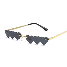 Carica l'immagine nel visualizzatore di Gallery, Vintage Rimless Love Heart Sunglasses Women  Small Sun Glasses Female Retro Punk Blue Pink Mirror Oculos Feminino