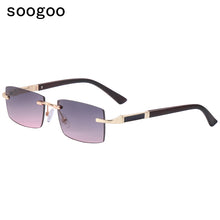 Load image into Gallery viewer, Vintage Rimless Rectangle Sunglasses Vogue Classic Retro Business Sunglasses  Brand Designer Eyewear Brillen