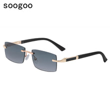 Load image into Gallery viewer, Vintage Rimless Rectangle Sunglasses Vogue Classic Retro Business Sunglasses  Brand Designer Eyewear Brillen