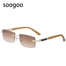 Load image into Gallery viewer, Vintage Rimless Rectangle Sunglasses Vogue Classic Retro Business Sunglasses  Brand Designer Eyewear Brillen