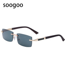 Load image into Gallery viewer, Vintage Rimless Rectangle Sunglasses Vogue Classic Retro Business Sunglasses  Brand Designer Eyewear Brillen