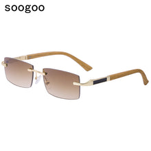 Load image into Gallery viewer, Vintage Rimless Rectangle Sunglasses Vogue Classic Retro Business Sunglasses  Brand Designer Eyewear Brillen