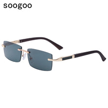 Load image into Gallery viewer, Vintage Rimless Rectangle Sunglasses Vogue Classic Retro Business Sunglasses  Brand Designer Eyewear Brillen