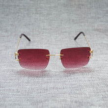 Load image into Gallery viewer, Vintage Rimless Square C Wire Sunglasses Men Oculos Shade Diamond Cutting Metal Frame Oval Gafas Women for Beaching Driving