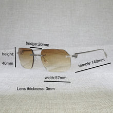 Load image into Gallery viewer, Vintage Rimless Square Sunglasses Men Oculos  Lens Shape Shade Metal Frame Clear Glasses for Reading Gafas Women Outdoor 1130