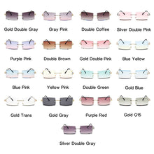 Load image into Gallery viewer, Vintage Rimless Square Sunglasses Women Brand Designer Sun Glasses Female Metal Brown Gradient Shades Oculos De Sol