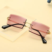 Load image into Gallery viewer, Vintage Rimless Square Sunglasses Women Brand Designer Sun Glasses Female Metal Brown Gradient Shades Oculos De Sol