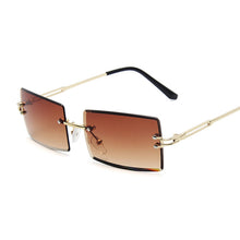 Load image into Gallery viewer, Vintage Rimless Square Sunglasses Women Brand Designer Sun Glasses Female Metal Brown Gradient Shades Oculos De Sol