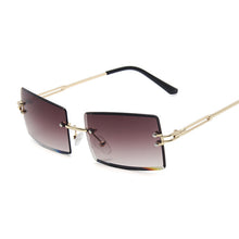 Load image into Gallery viewer, Vintage Rimless Square Sunglasses Women Brand Designer Sun Glasses Female Metal Brown Gradient Shades Oculos De Sol