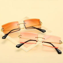Load image into Gallery viewer, Vintage Rimless Square Sunglasses Women Brand Designer Sun Glasses Female Metal Brown Gradient Shades Oculos De Sol