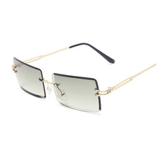 Load image into Gallery viewer, Vintage Rimless Square Sunglasses Women Brand Designer Sun Glasses Female Metal Brown Gradient Shades Oculos De Sol