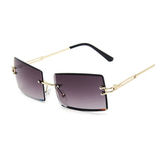 Load image into Gallery viewer, Vintage Rimless Square Sunglasses Women Brand Designer Sun Glasses Female Metal Brown Gradient Shades Oculos De Sol