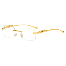 Load image into Gallery viewer, Vintage Rimless Square Sunglasses Women Men  Brand Designer Popular Travel Driving Metal Leopard Head Sun Glasses UV400
